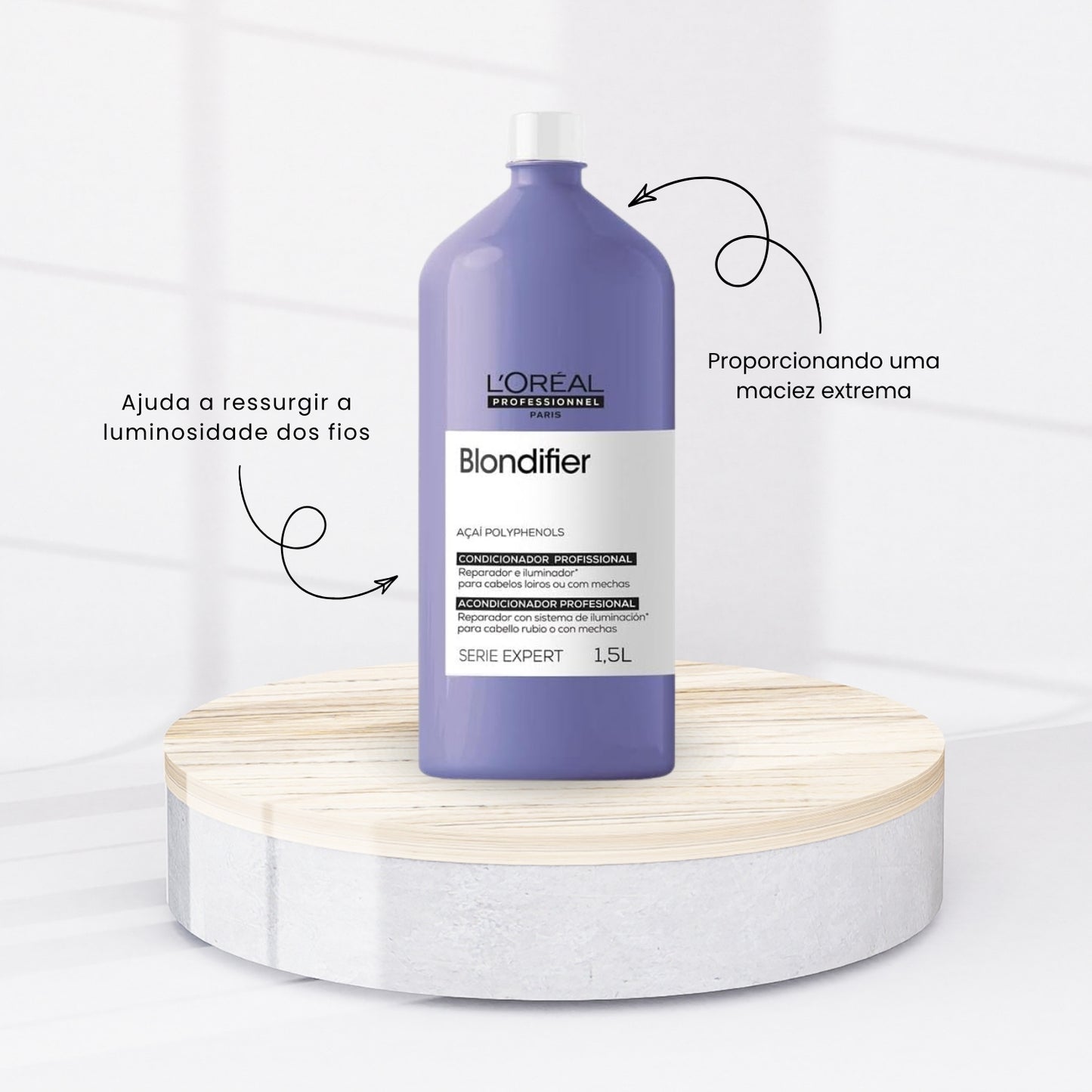 Kit Loreal Blondifier Gloss Shampoo + Condicionador 1,5L + Máscara 500 g