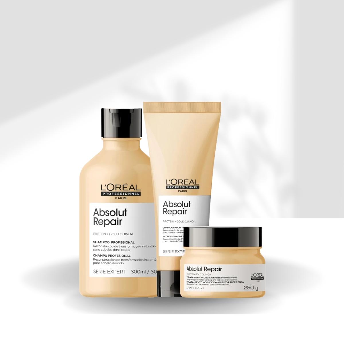 Kit Loreal Absolut Repair Gold Quinoa Tratamento Leve