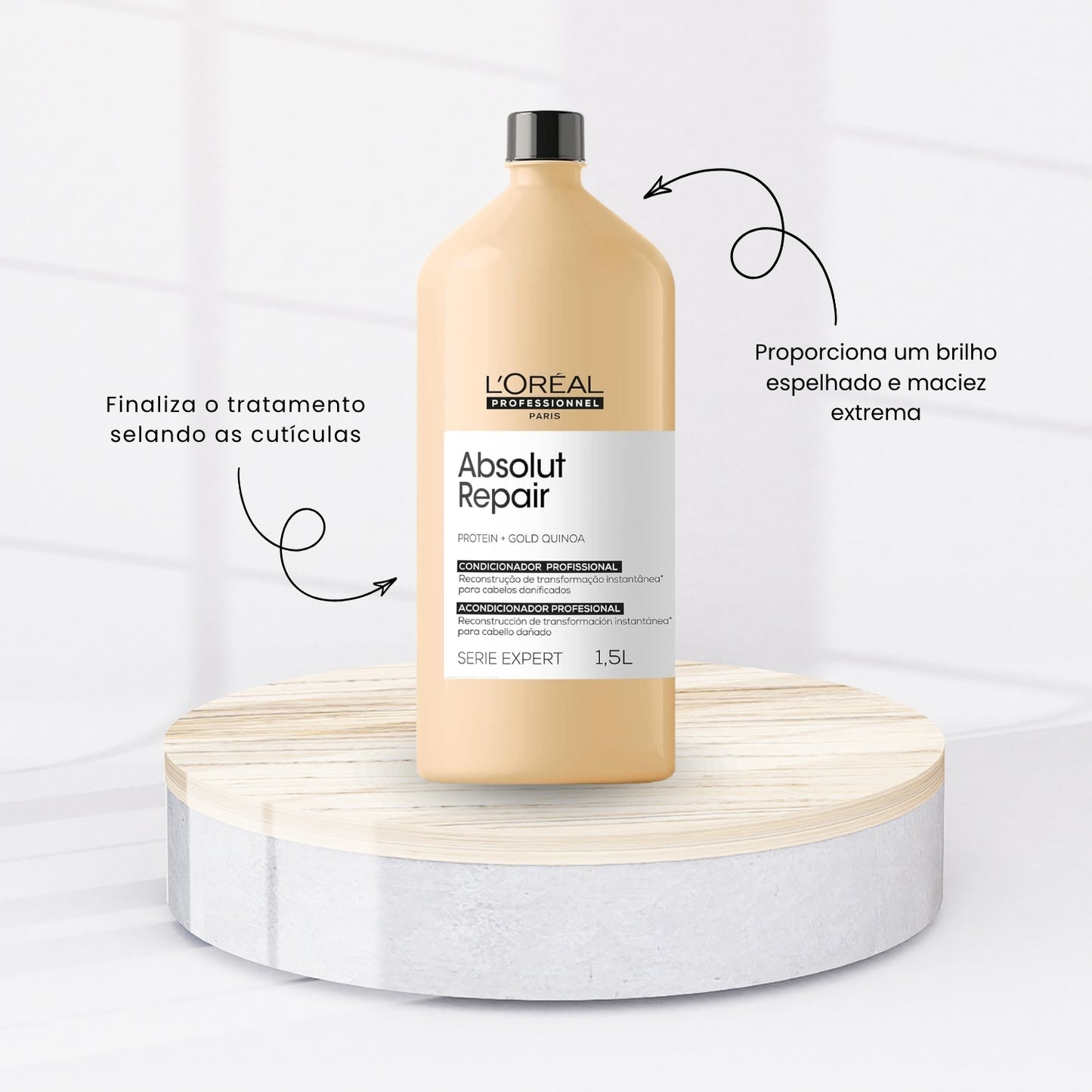 Kit Loreal Absolut Repair Gold Quinoa Tratamento Trio Toque Leve