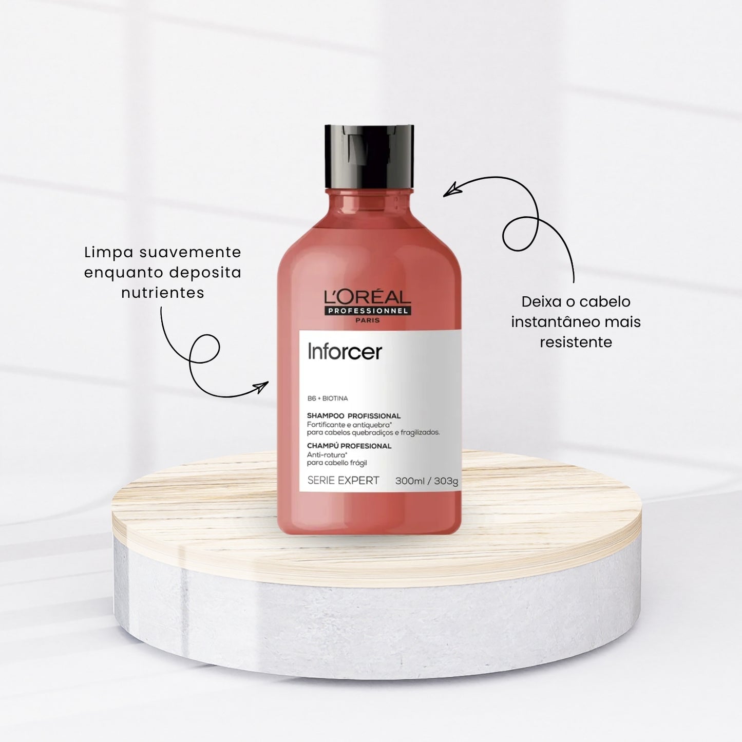 Kit Loreal Inforcer Shampoo 300 ml + Condicionador 200 ml + Máscara 250 ml
