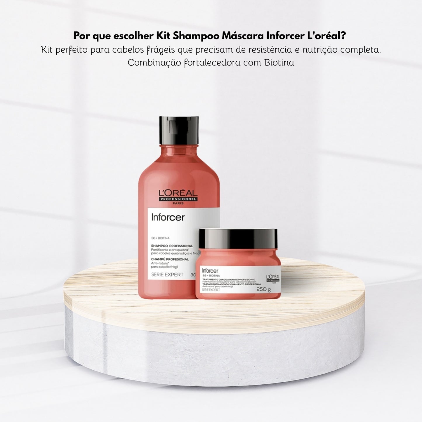 Kit Loreal Inforcer Shampoo 300 ml + Máscara 250 ml