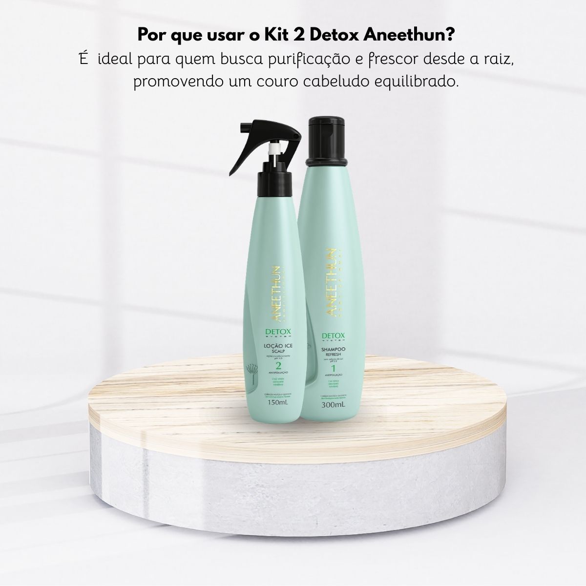 Kit Aneethun Detox Shampoo 300 ml + Loção Ice Scalp 150 ml