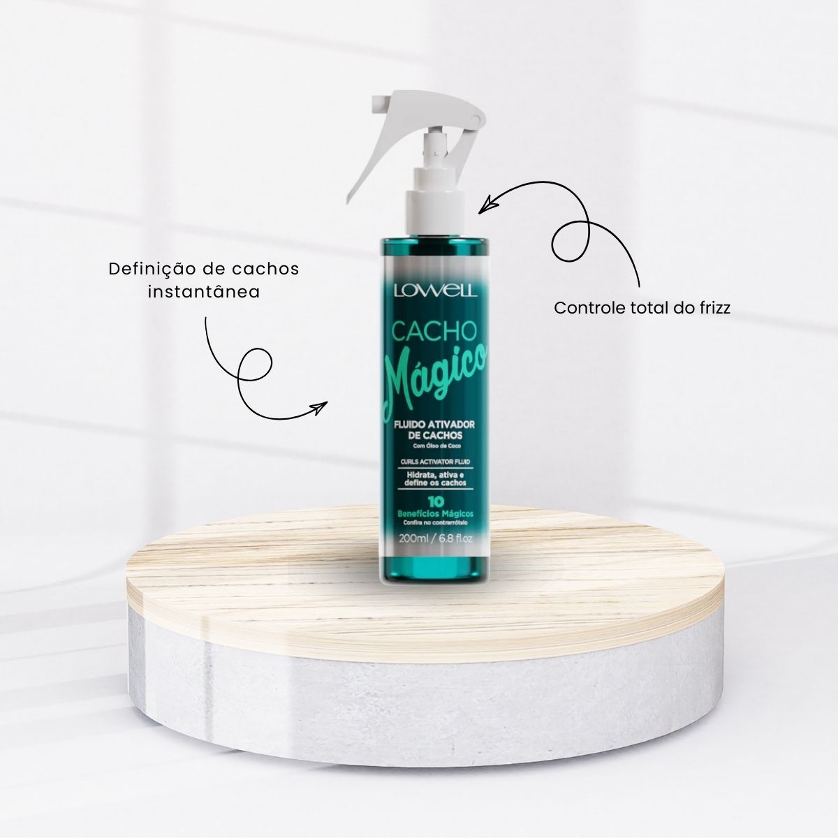 Ativador de Cachos Lowell Cacho Mágico Fluído para Cabelo Cacheado 200 ml