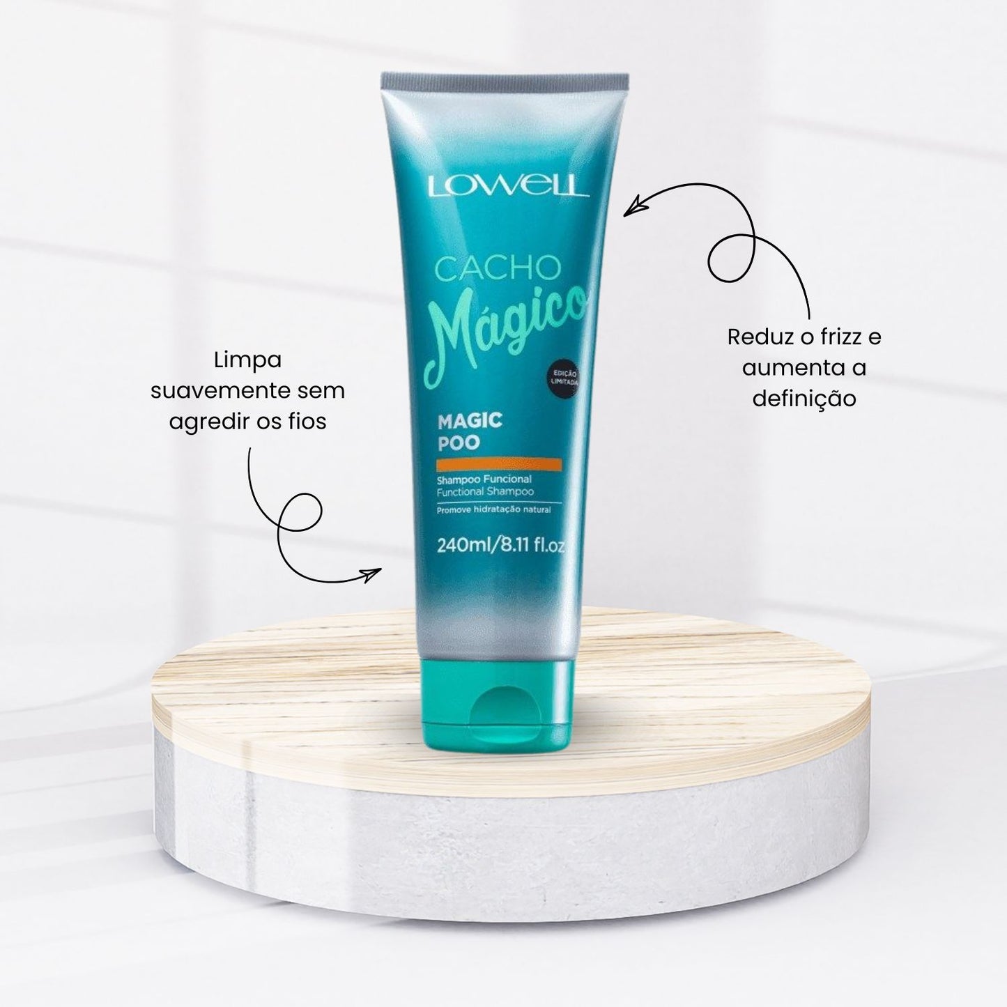 Shampoo Lowell Cacho Mágico Magic Poo sem Sulfato 240 ml