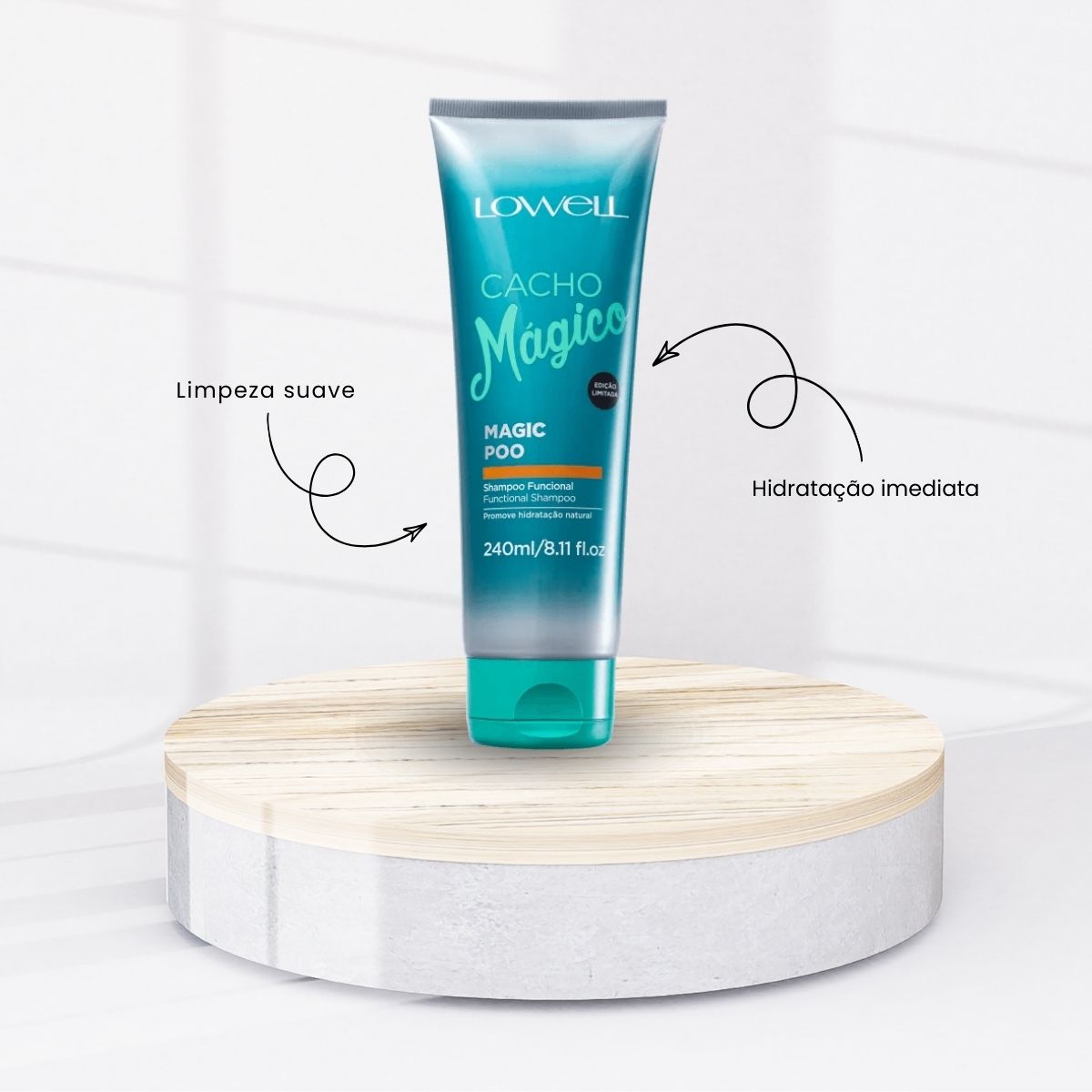 Shampoo Lowell Cacho Mágico Magic Poo sem Sulfato 240 ml