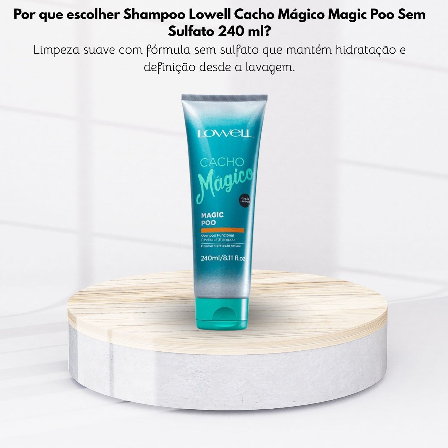 Shampoo Lowell Cacho Mágico Magic Poo sem Sulfato 240 ml
