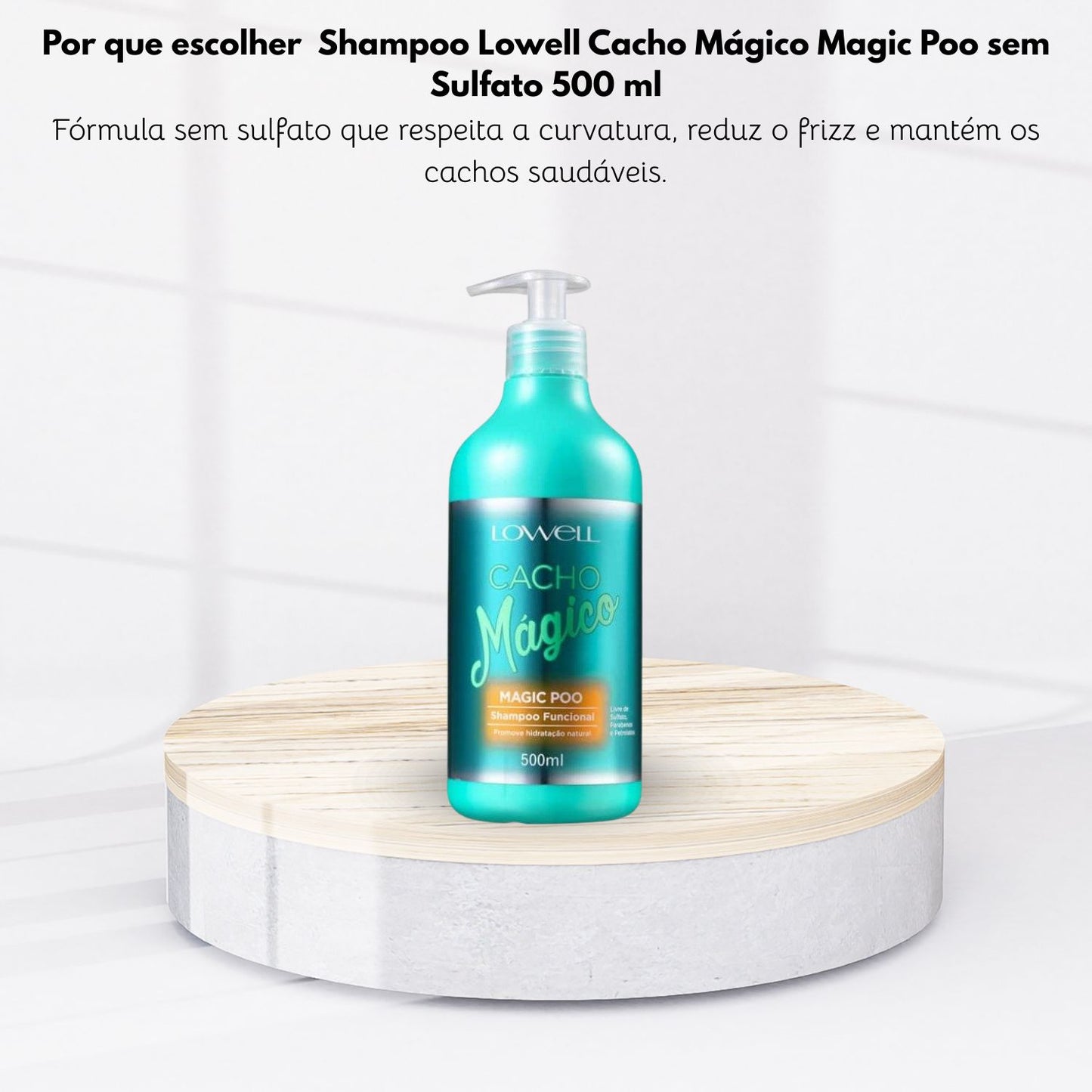 Shampoo Lowell Cacho Mágico Magic Poo sem Sulfato 500 ml