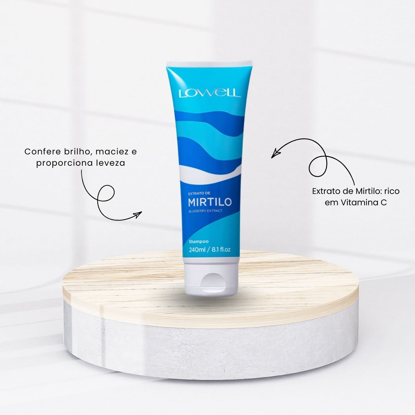 Kit Lowell Extrato de Mirtilo Shampoo 240 ml + Condicionador 200 ml
