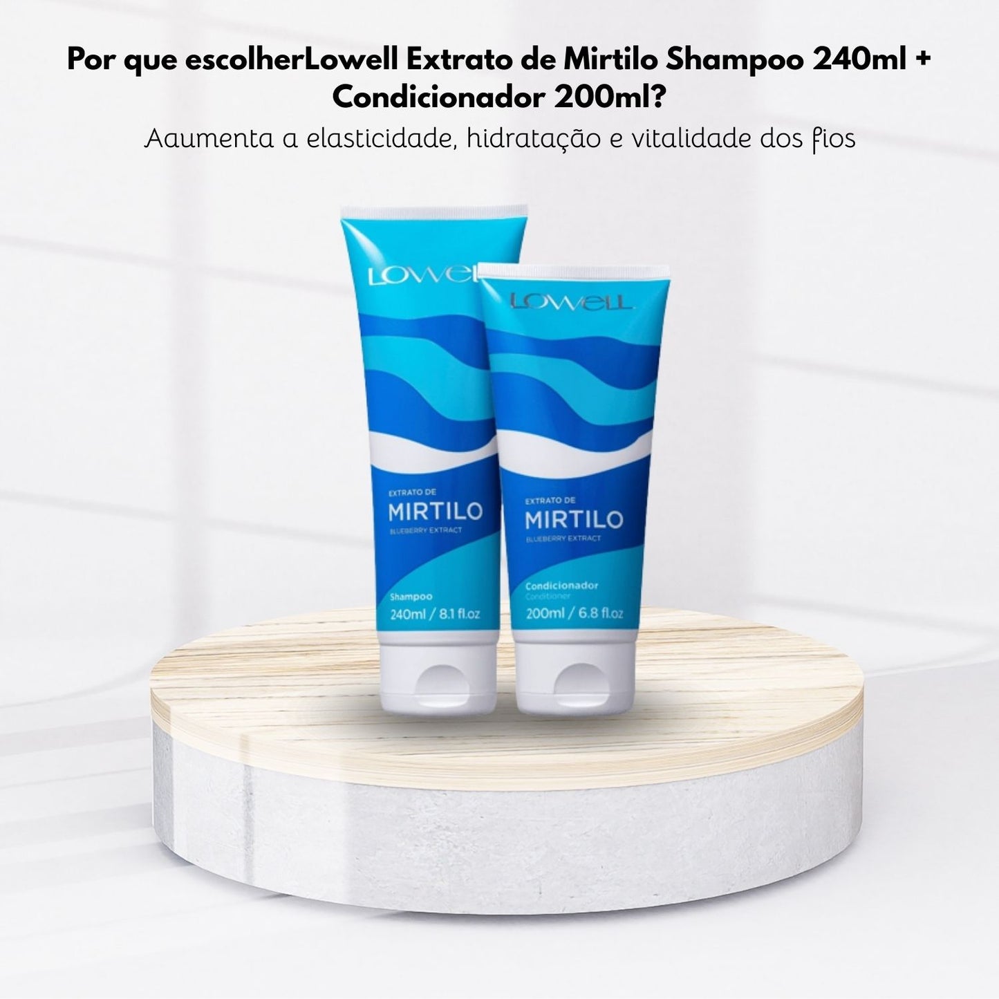 Kit Lowell Extrato de Mirtilo Shampoo 240 ml + Condicionador 200 ml