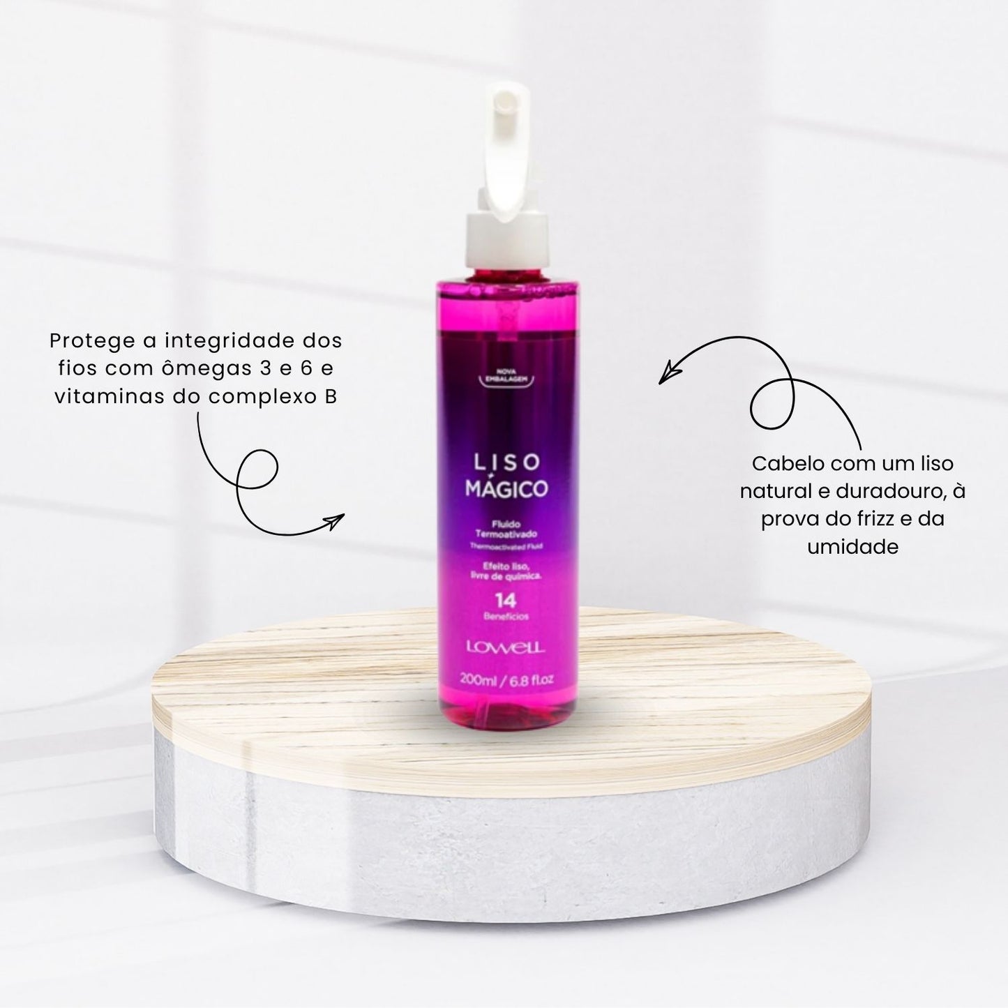 Spray Lowell Keeping Liss Liso Mágico Termoativo 200 ml