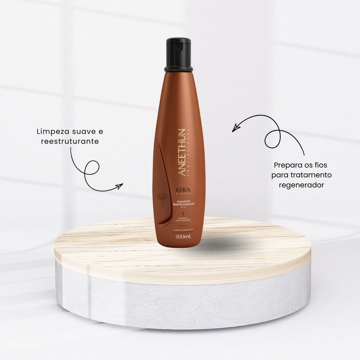 Kit Aneethun Kera Shampoo 300 ml + Máscara 250 g + Leave in 250 g