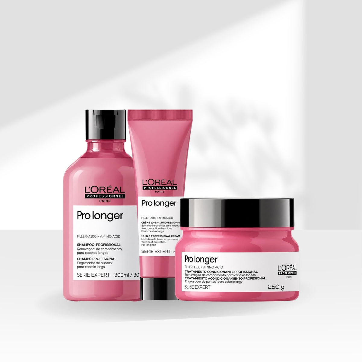 Kit Loreal Pro Longer Shampoo 300 ml + Máscara 250 g + Leave-in 150 ml
