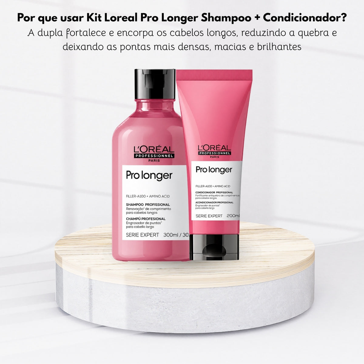 Kit Loreal Pro Longer Shampoo 300 ml + Condicionador 200 ml