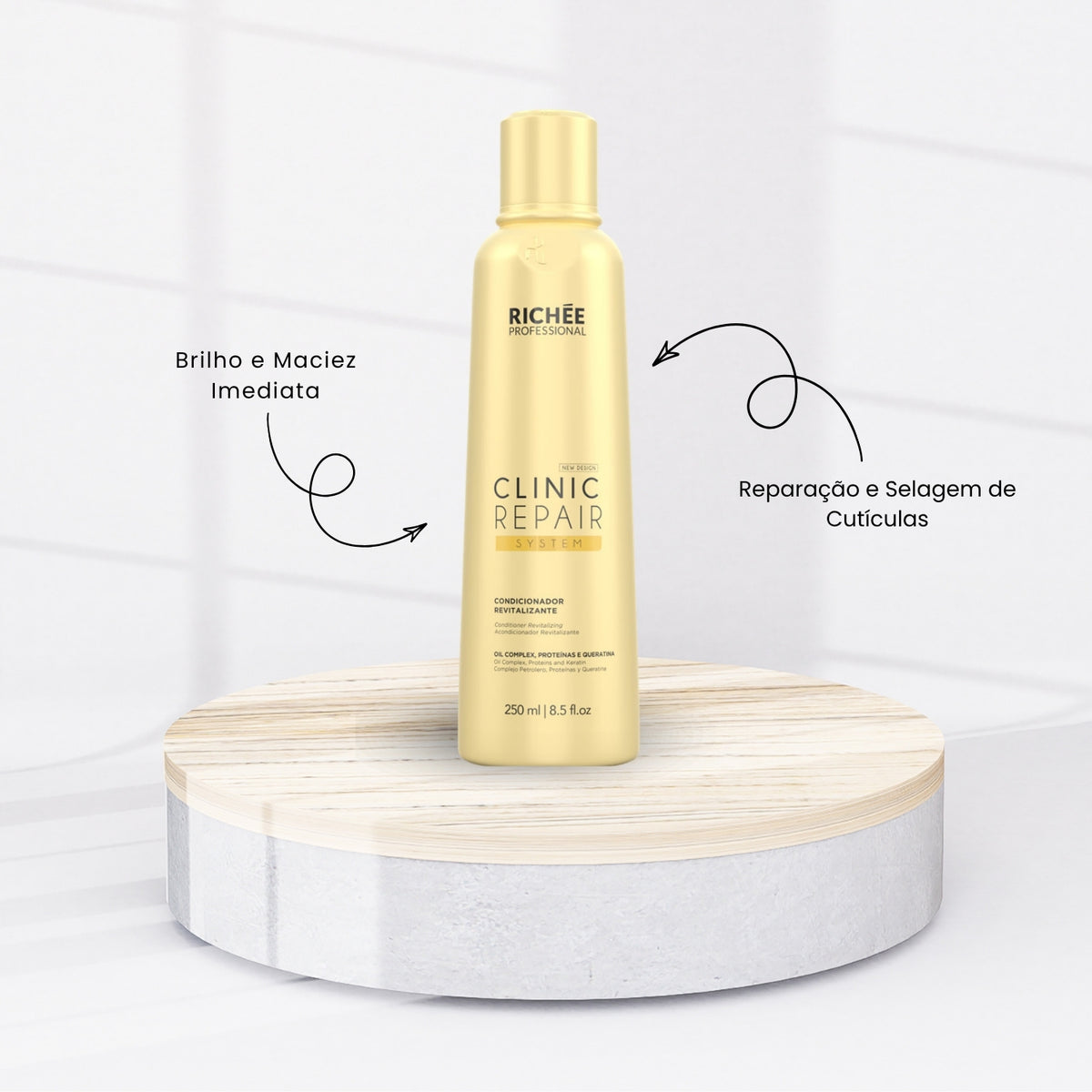 Kit Richée Clinic Repair System Shampoo 250 ml + Condicionador 250 ml + Máscara 250 g