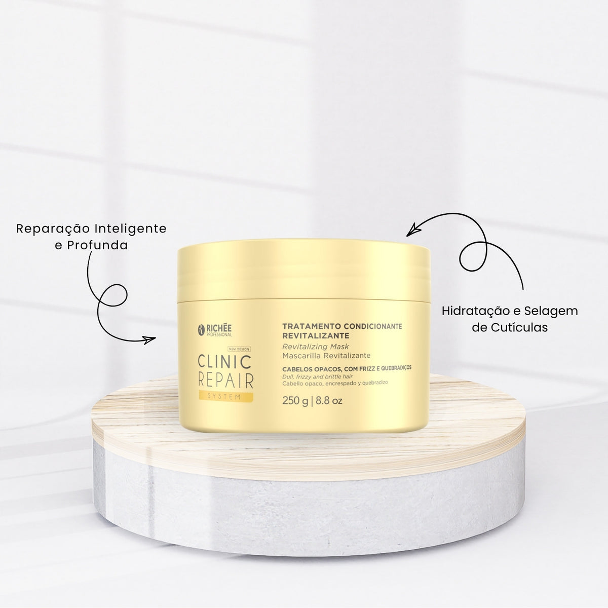 Kit Richée Clinic Repair System Shampoo 250 ml + Condicionador 250 ml + Máscara 250 g