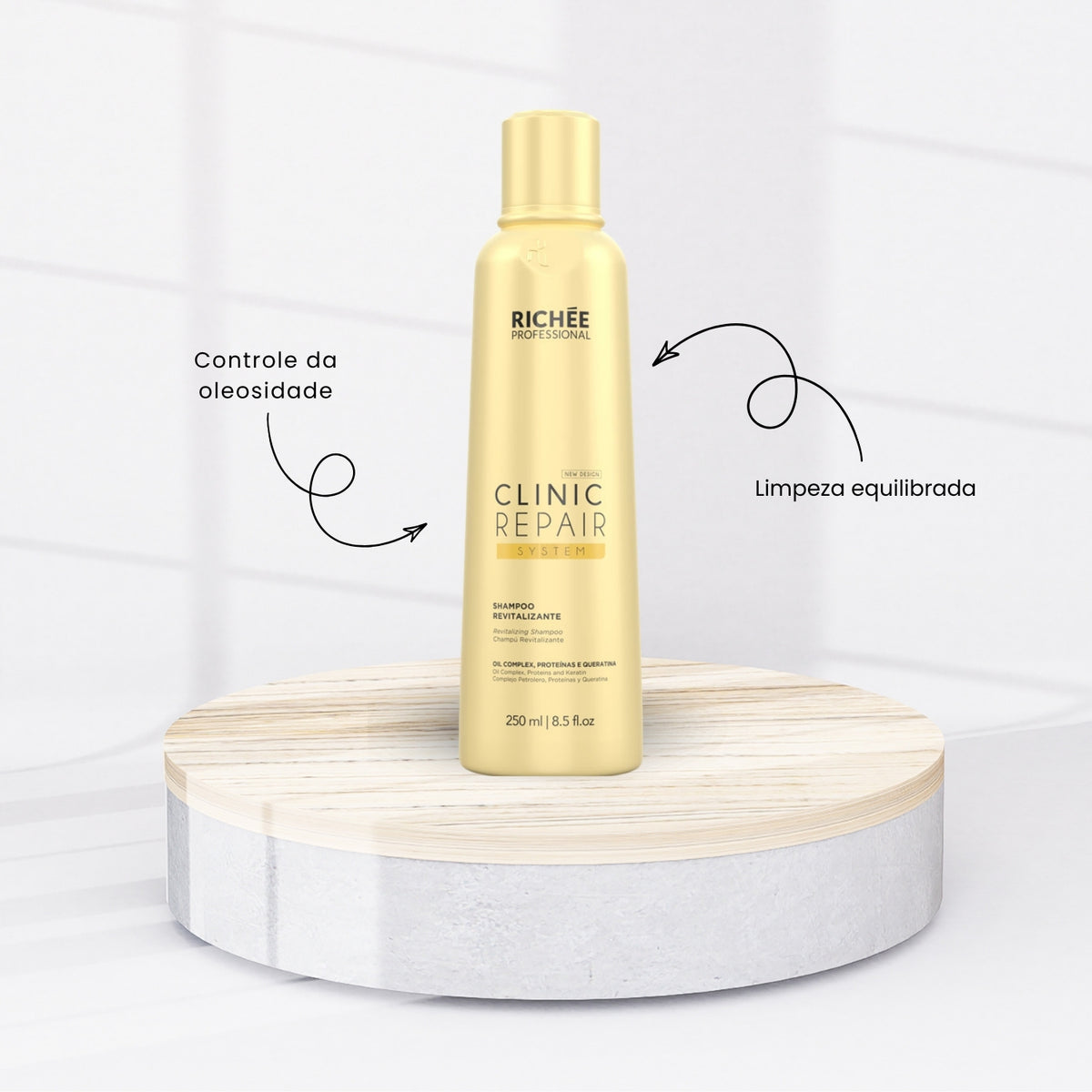 Kit Richée Clinic Repair System Shampoo 250 ml + Condicionador 250 ml + Máscara 250 g