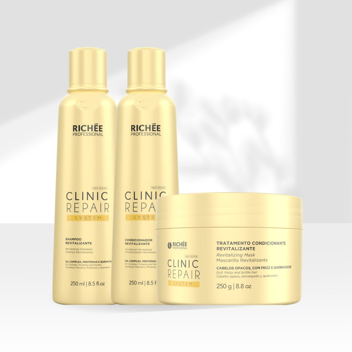 Kit Richée Clinic Repair System Shampoo 250 ml + Condicionador 250 ml + Máscara 250 g