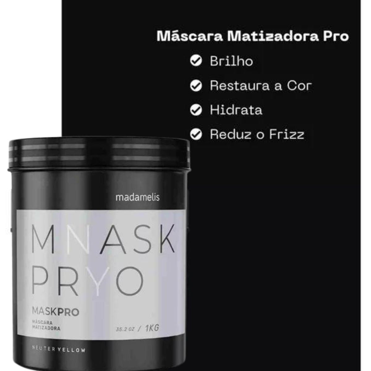 Kit Madamelis Bambarro Escova Progressiva Duo + Máscara Pro Neuter Yellow 1 Kg