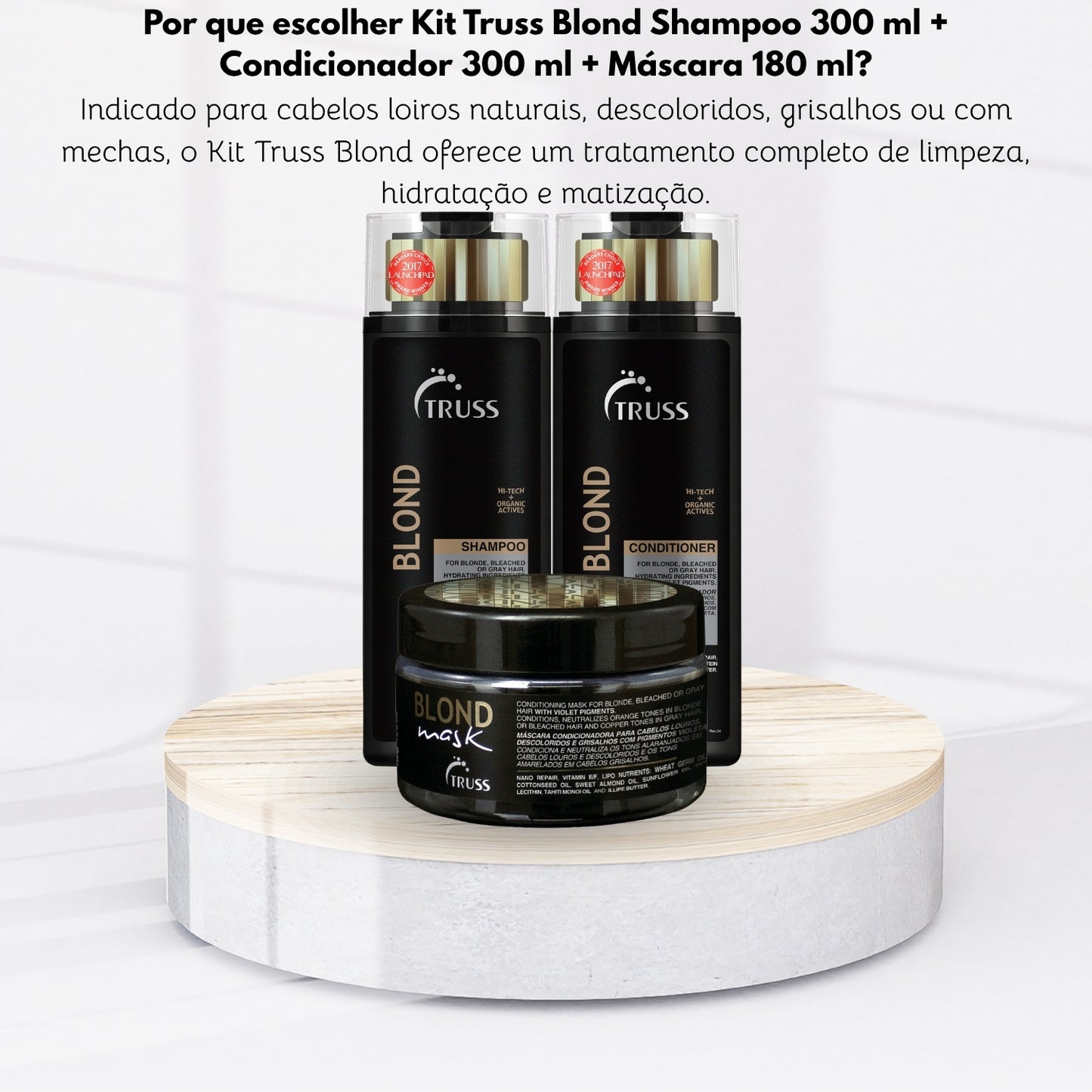 Kit Truss Blond Shampoo 300 ml + Condicionador 300 ml + Máscara 180 ml
