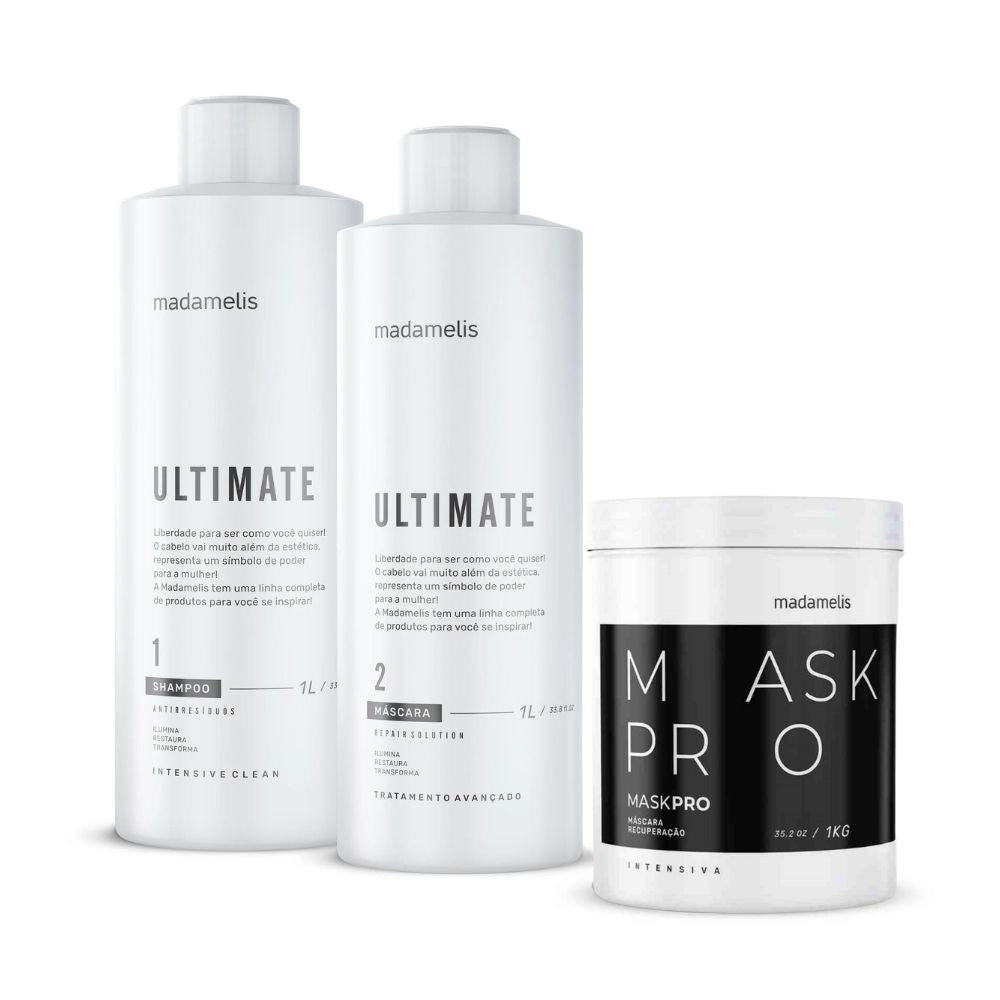 Kit Madamelis Ultimate Escova Progressiva Duo + Máscara Pro Mask Control