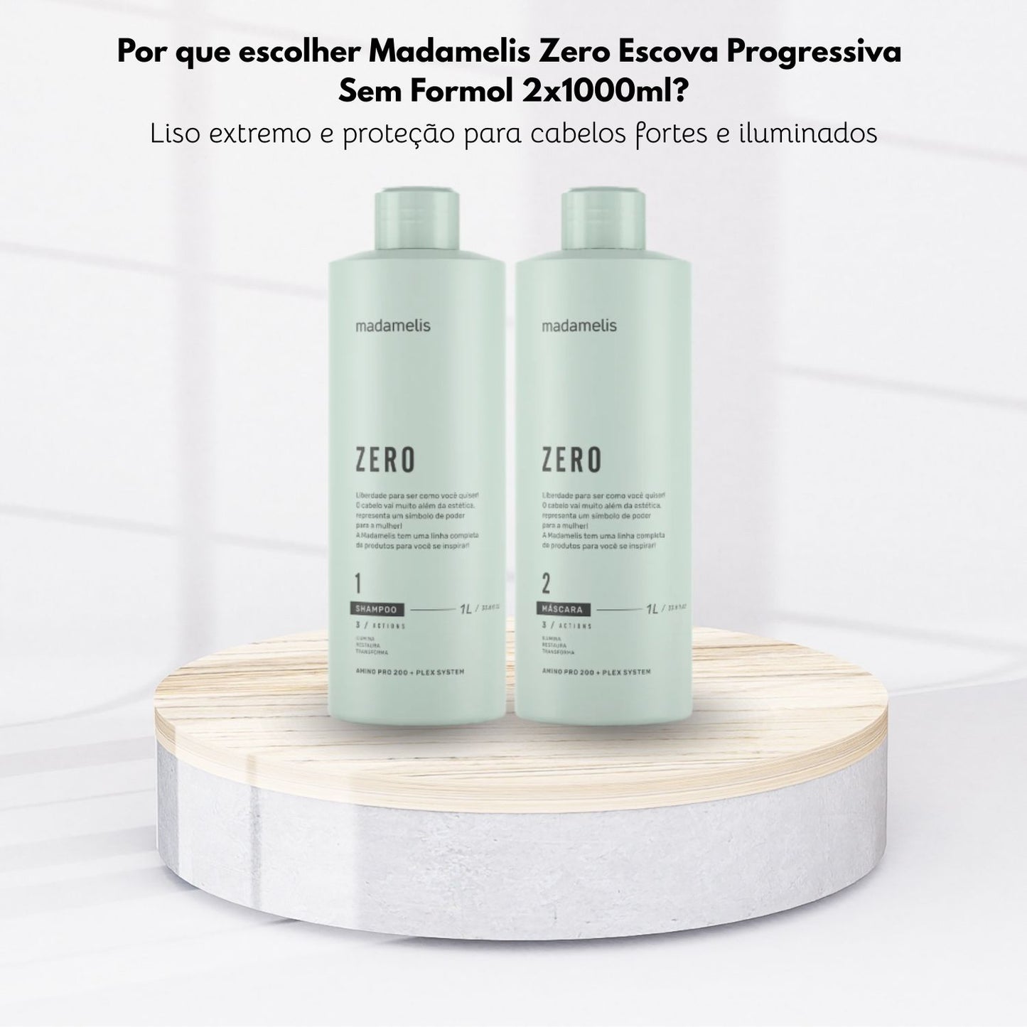 Kit Madamelis Zero Escova Progressiva Sem Formol 2 x 1 Litro