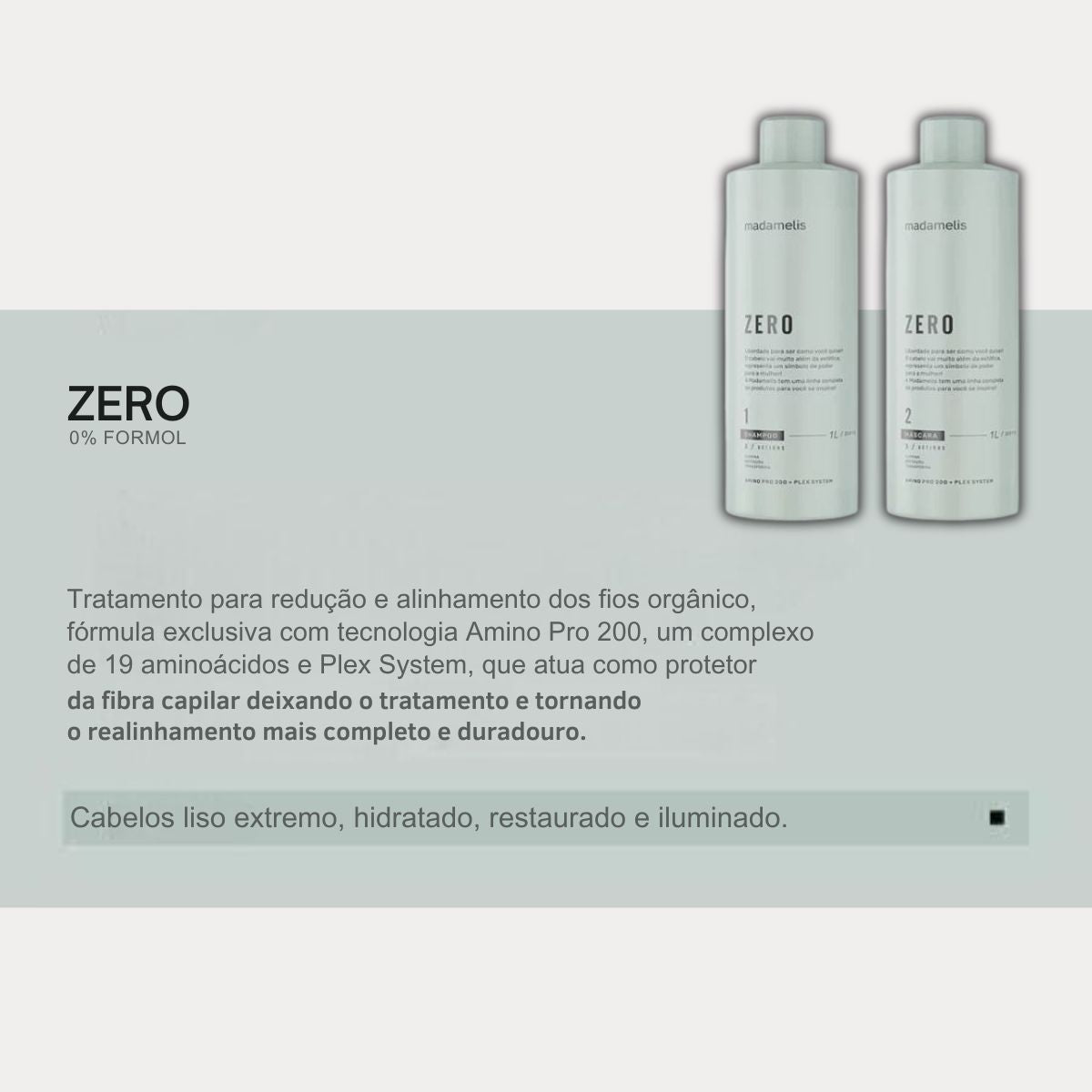 Kit Madamelis Zero Escova Progressiva Sem Formol Duo + Máscara Pro Neuter Yellow