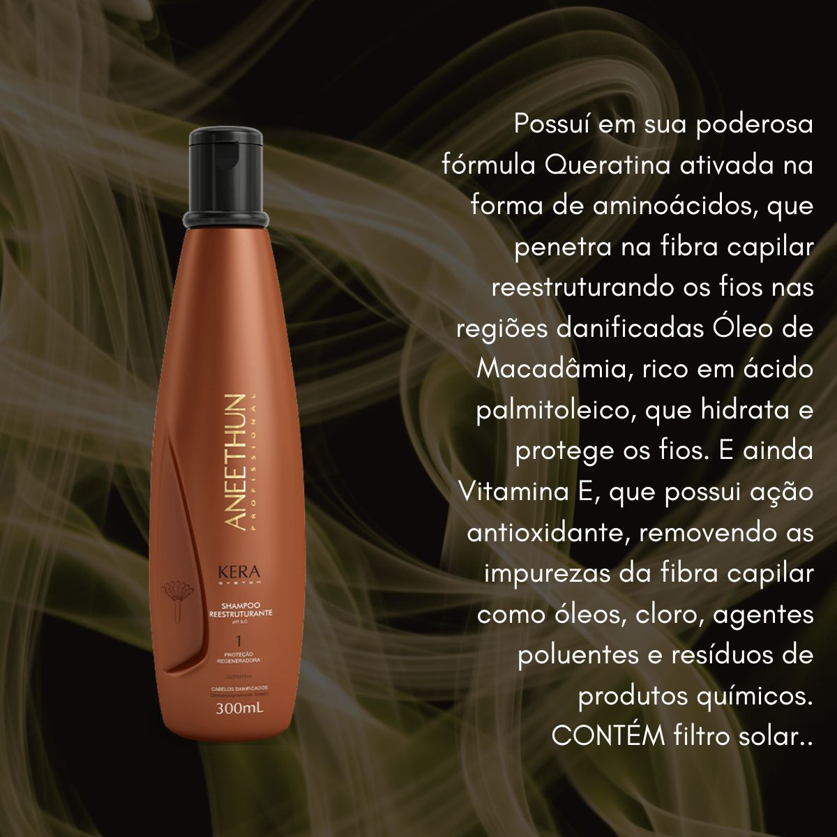 Shampoo Aneethun Kera Reestruturante 300 ml