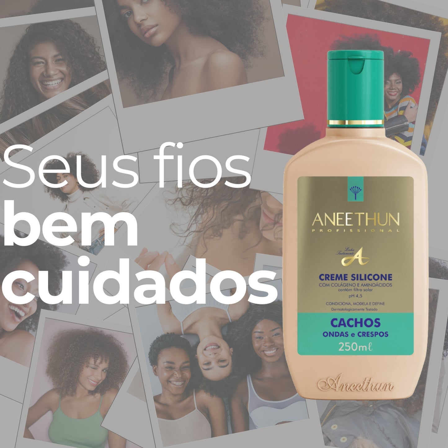 Kit Aneethun Linha A 2 Creme de Silicone Cachos 250 ml para Cabelo Cacheado