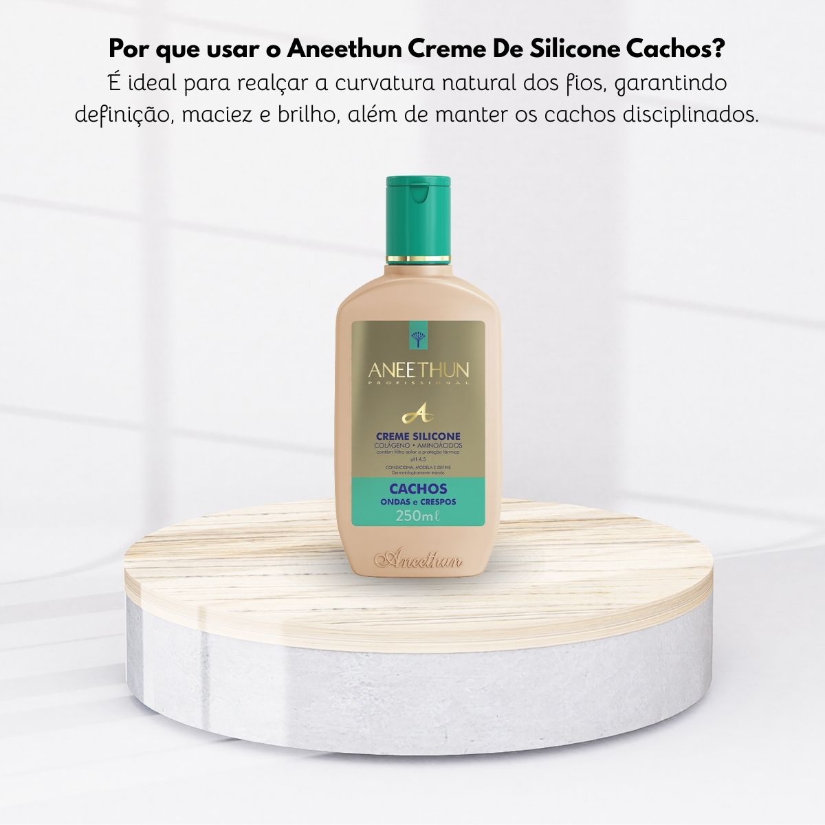 Leave-in Aneethun Linha A Creme de Silicone Cachos para Cabelo Cacheado 250 ml