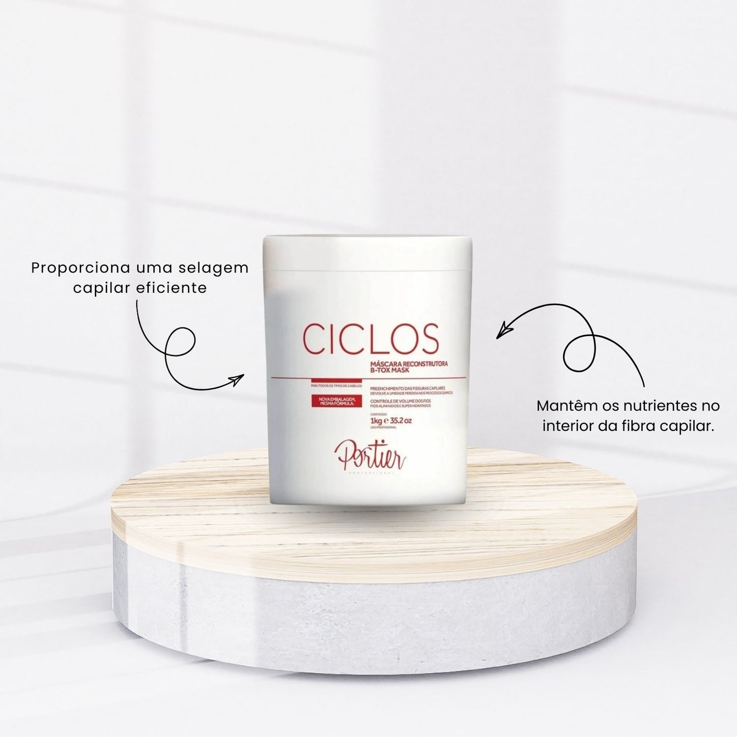 Botox Capilar Capilar Portier Ciclos B-Tox Máscara Reconstrutora 1 Kg