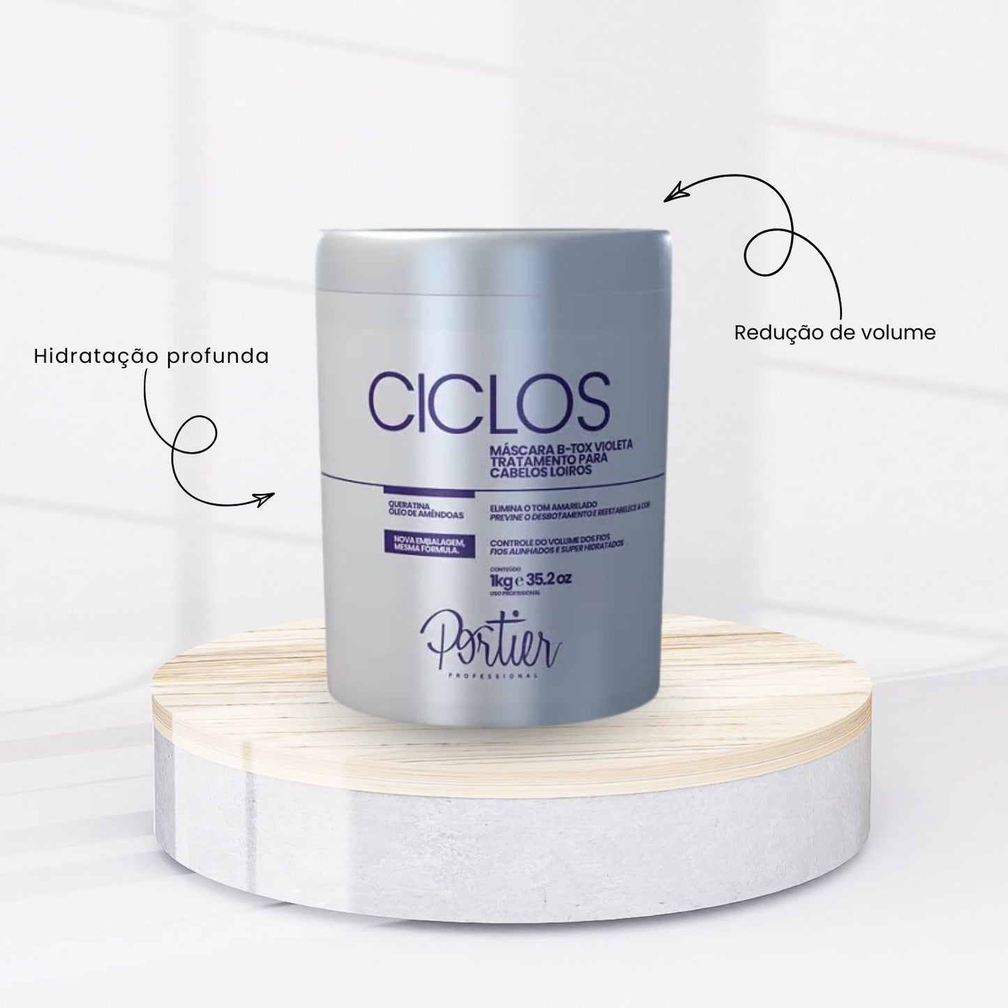 Botox Capilar Capilar Portier Ciclos B-Tox Violet Máscara Reconstrutora 1 Kg