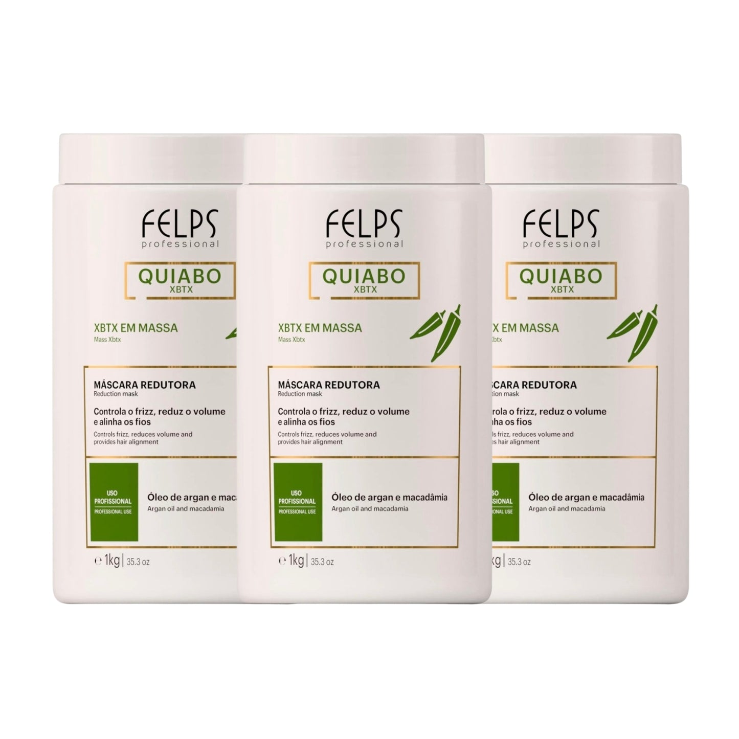 Kit Felps Quiabo XBTX Redutor de Volume em Massa ( 3 x 1 Kg )