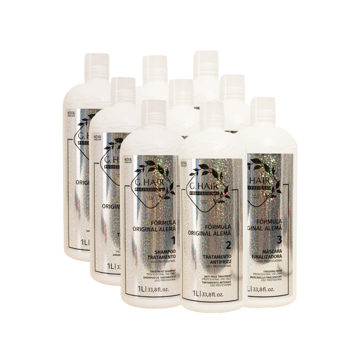 Kit G.Hair Escova Progressiva Alemã 3 (3 x 1 Litro)
