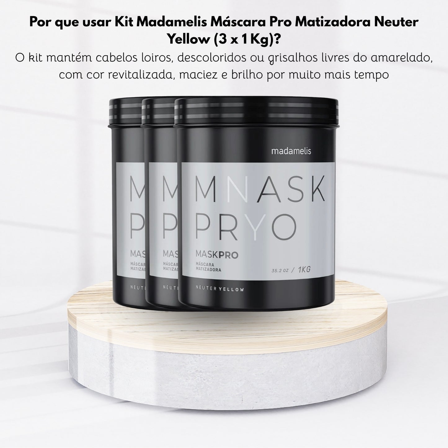 Kit Madamelis Máscara Pro Matizadora Neuter Yellow (3 x 1 Kg)
