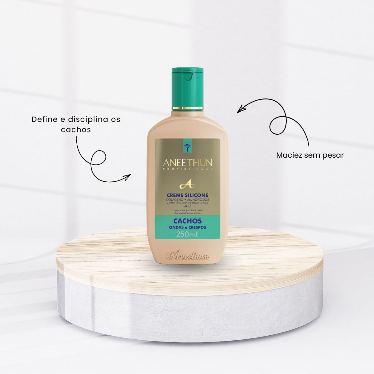 Kit Aneethun Linha A Shampoo 300 ml + Creme Cachos Ondas e Crespos 250 ml para Cabelo Cacheado