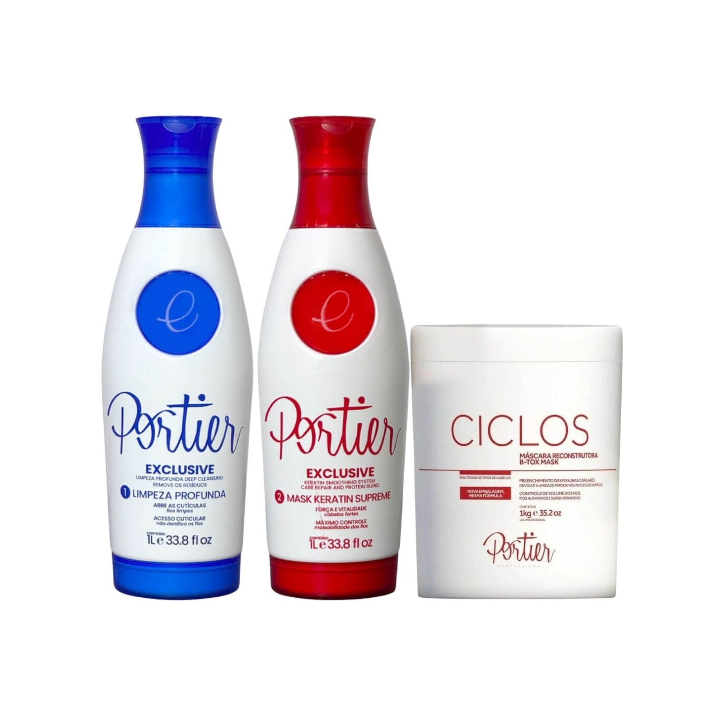 Kit Portier Exclusive Progressiva (2 x 1 Litro) + Máscara Ciclos B-Tox 1 Kg