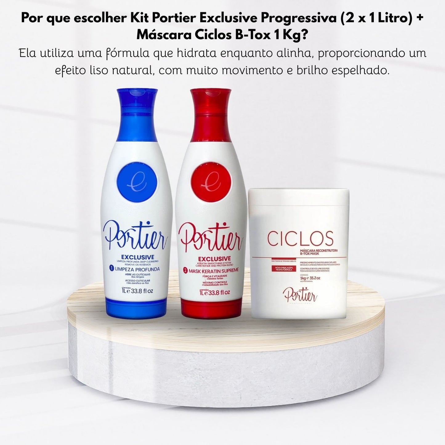 Kit Portier Exclusive Progressiva (2 x 1 Litro) + Máscara Ciclos B-Tox 1 Kg