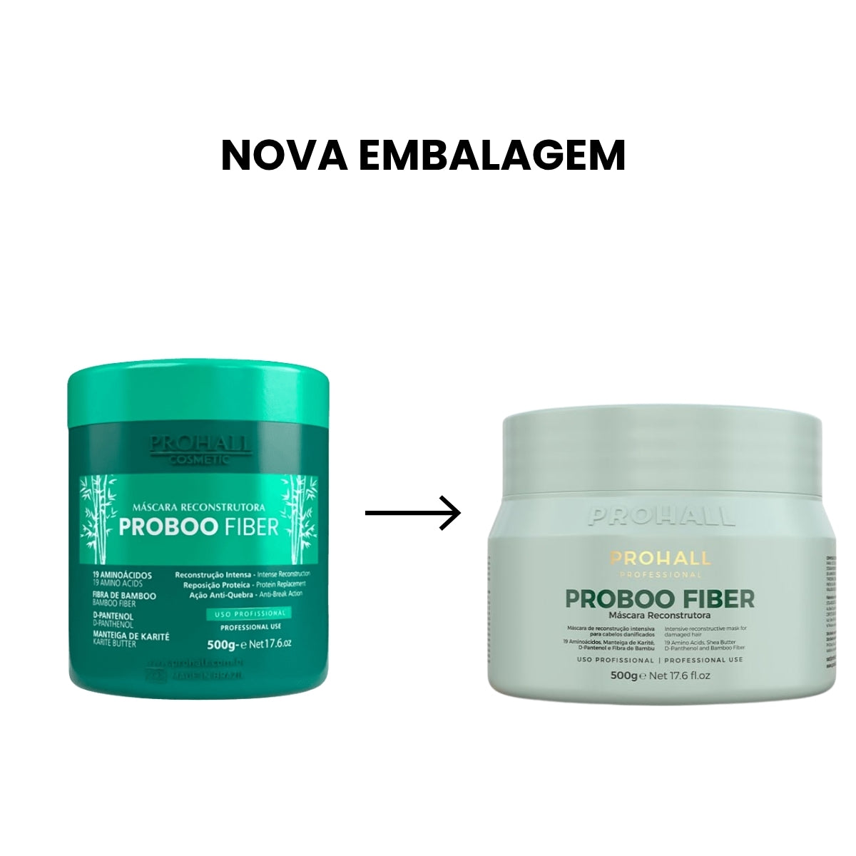 Máscara Prohall Proboo Fiber de Reconstrução 500 g