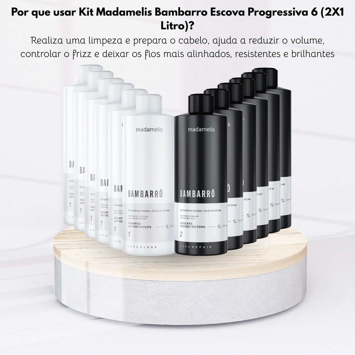 Kit Madamelis Bambarro Escova Progressiva 6 (2 X 1 Litro)