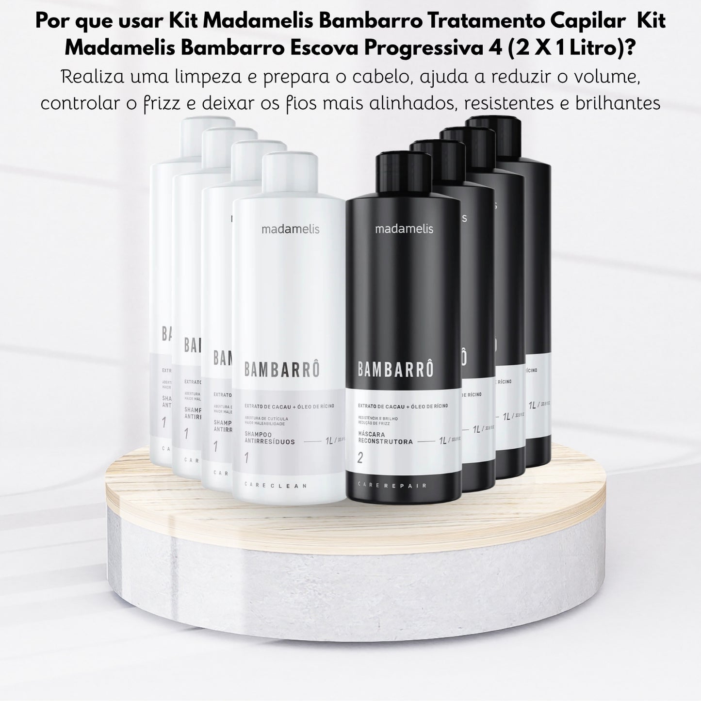 Kit Madamelis Bambarro Escova Progressiva 4 (2 X 1 Litro)