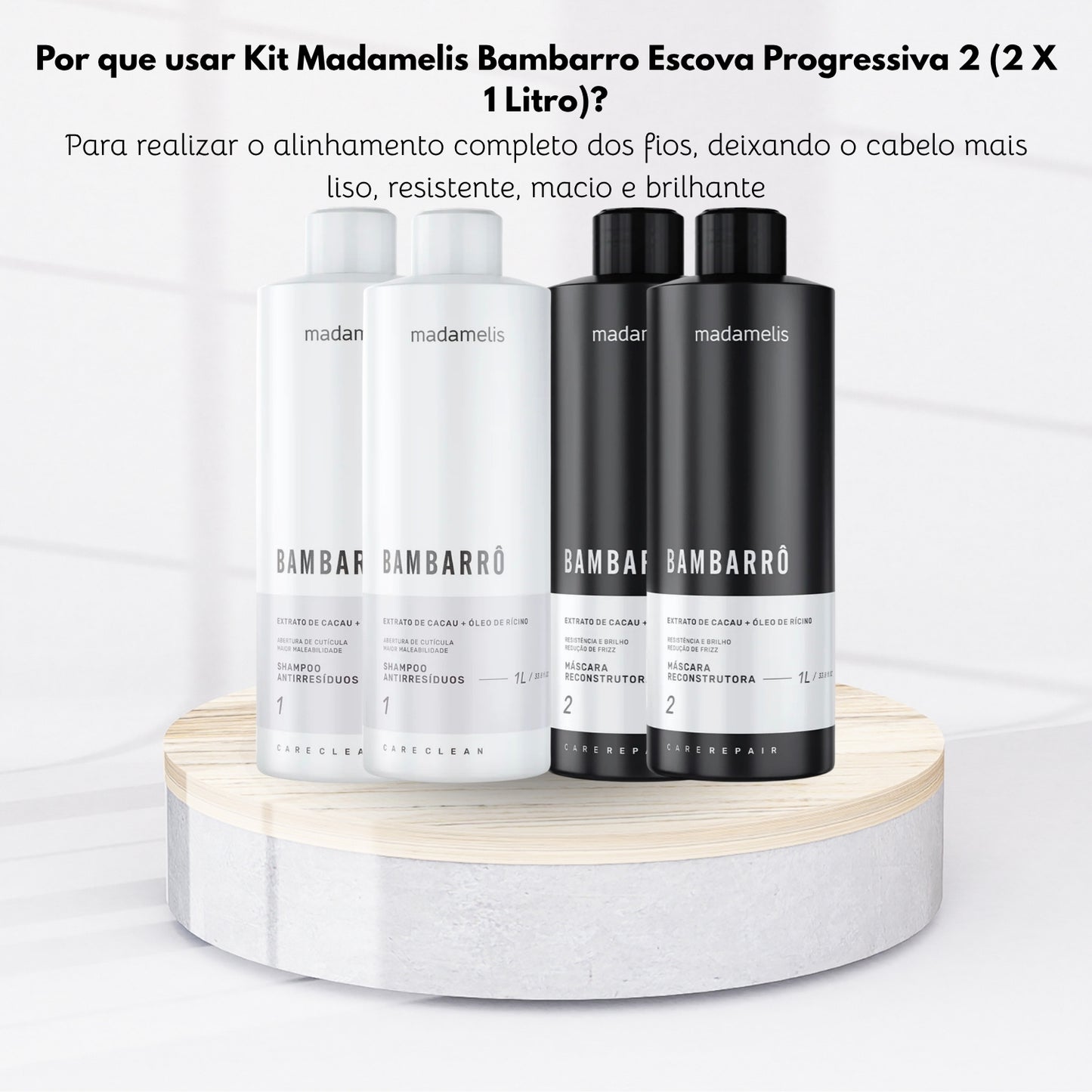 Kit Madamelis Bambarro Escova Progressiva 2 (2 X 1 Litro)