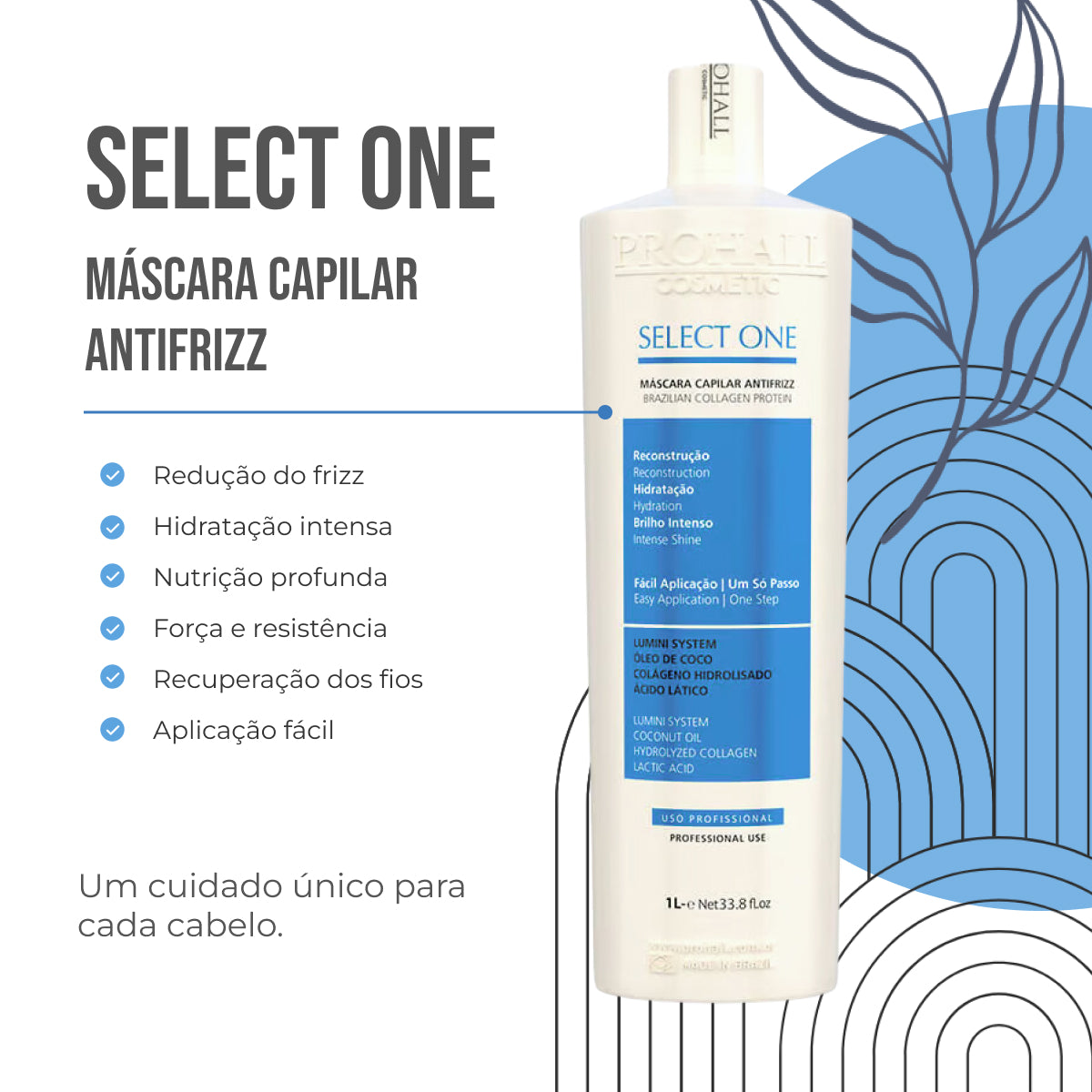 Máscara Capilar Prohall Select One Térmico 1 Litro