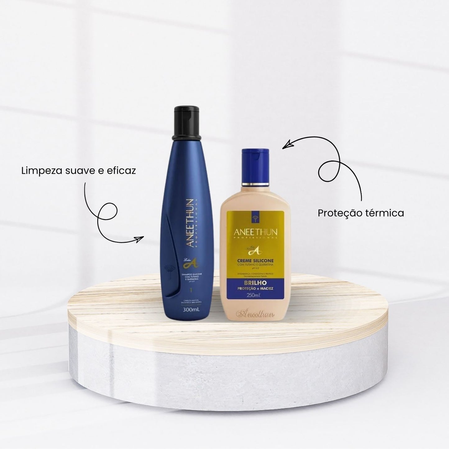 Kit Aneethun Linha A Shampoo 300 ml + Creme Silicone 250 ml