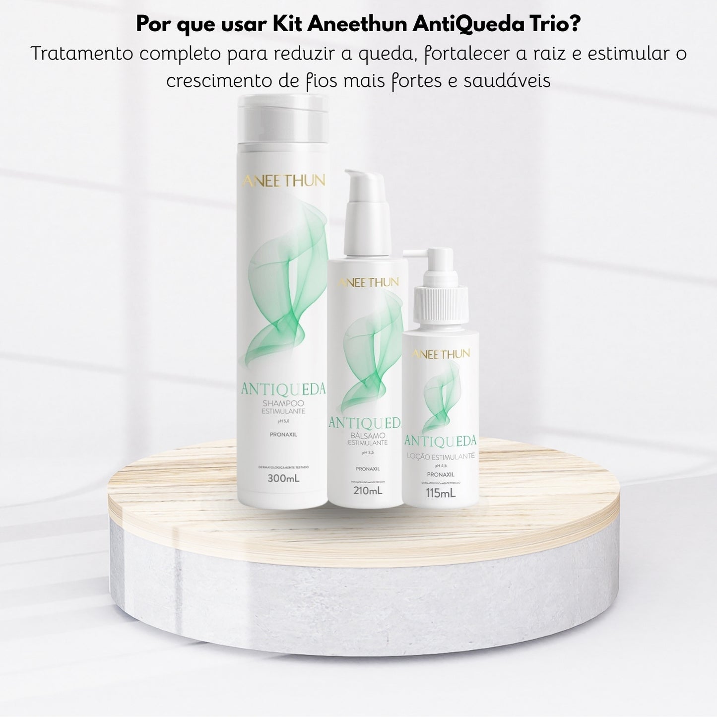 Kit Aneethun AntiQueda Trio (Shampoo, Bálsamo e Loção)