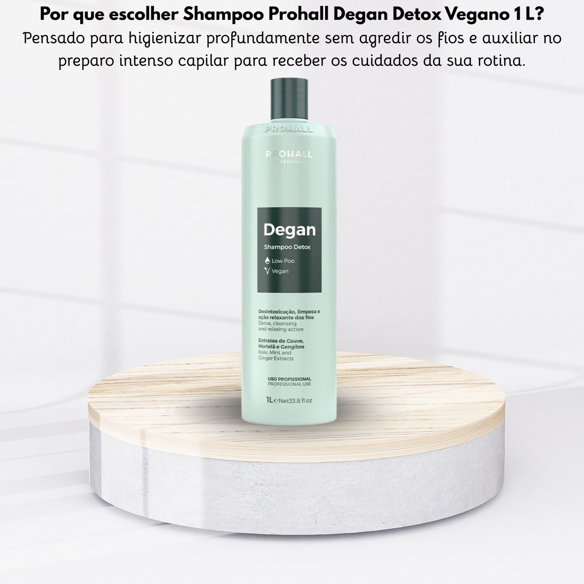 Shampoo Prohall Degan Detox Vegano Limpeza Profunda 1 Litro