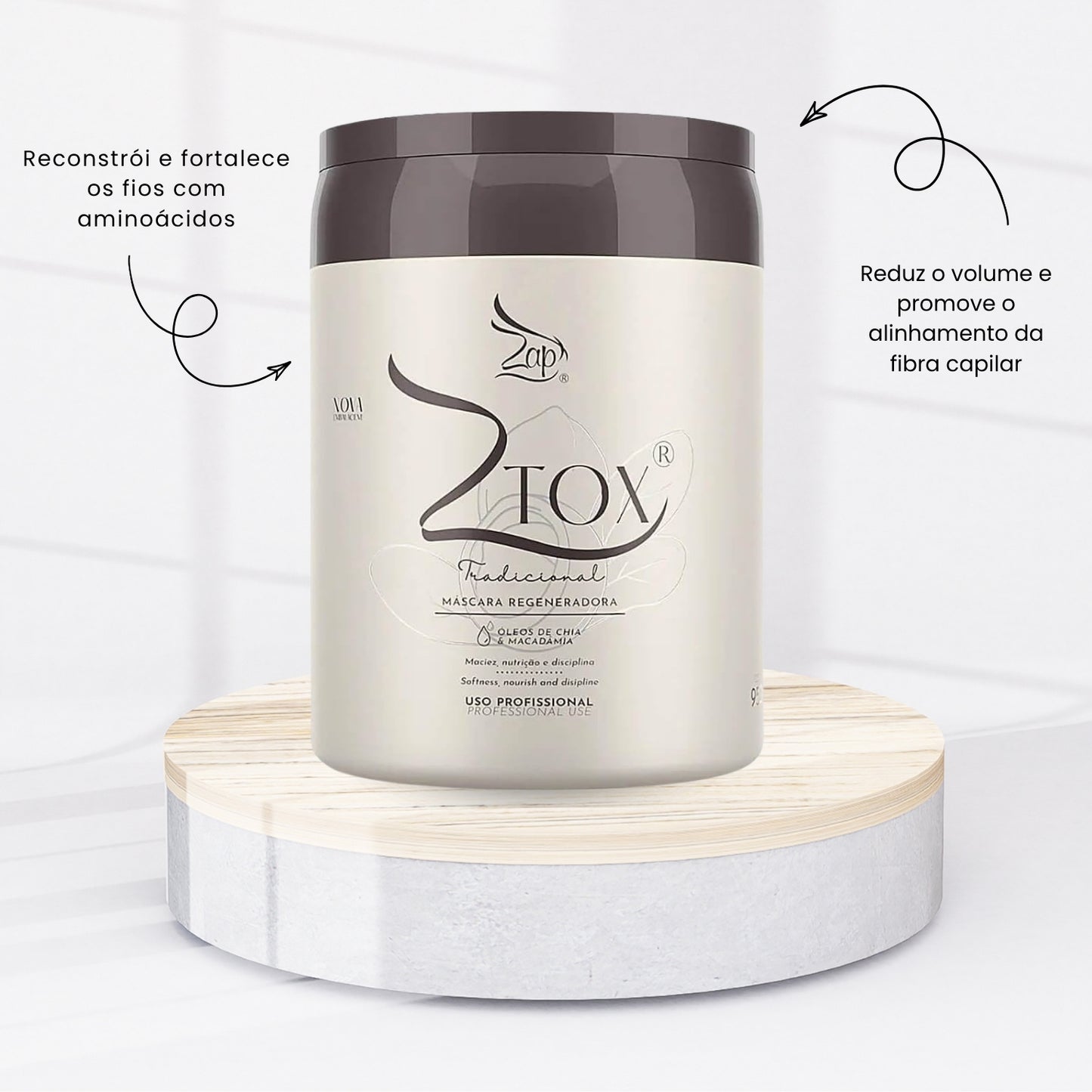 Kit Zap Me Leva+ Shampoo e Máscara ( 2 x 1 Litro ) e Ztox 950 g