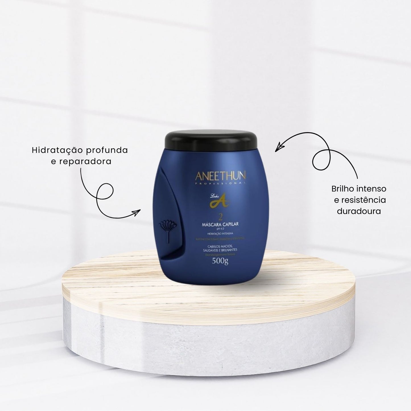 Kit Aneethun Linha A Shampoo 300 ml + Máscara 500 g + Creme 250 ml + Spray 150 ml