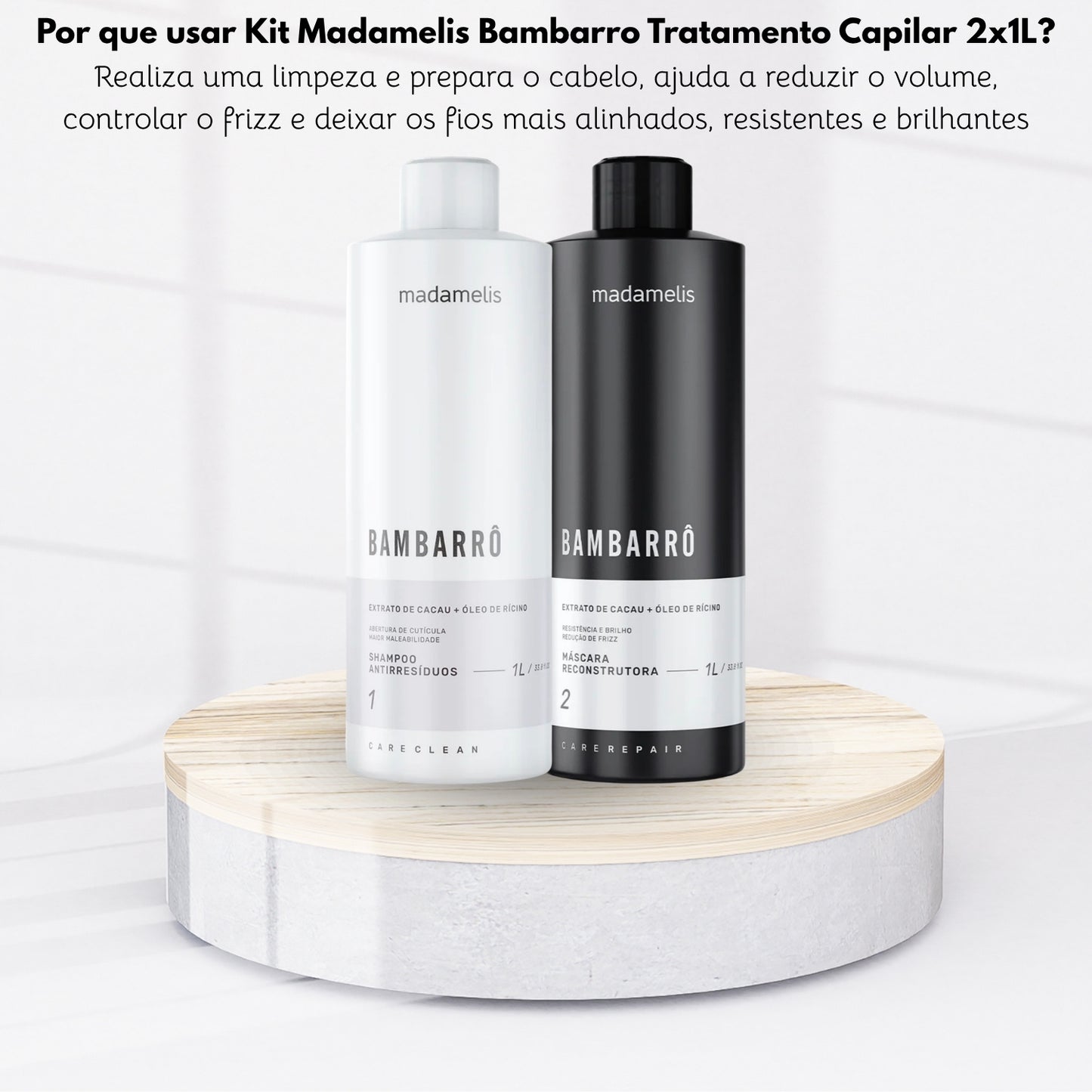 Kit Madamelis Bambarro Escova Progressiva (2 x 1 Litro)