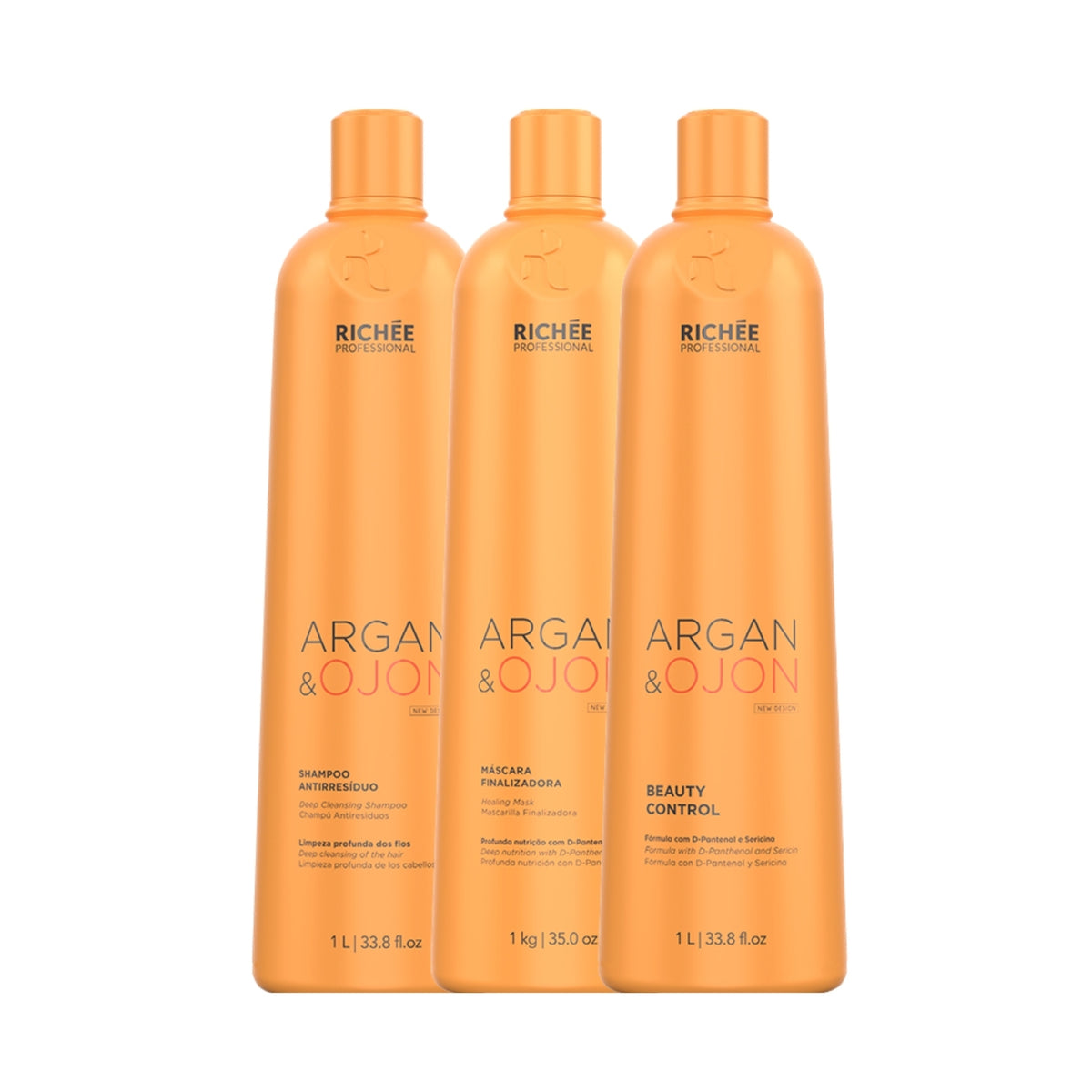 Kit Richée Argan e Ojon Escova Progressiva (3 x 1 Litro)