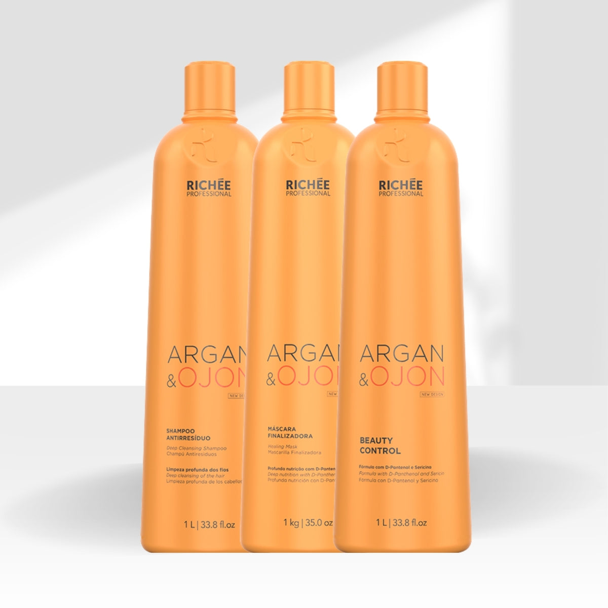 Kit Richée Argan e Ojon Escova Progressiva (3 x 1 Litro)